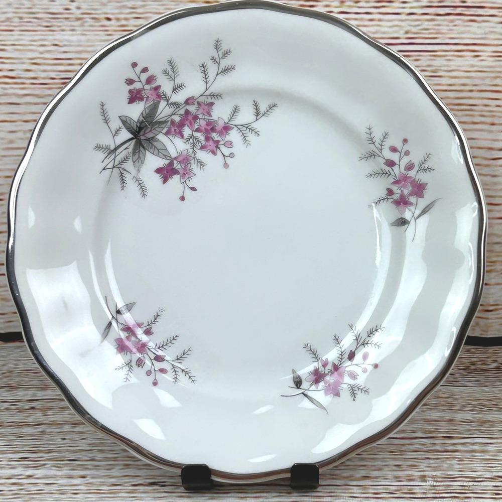 Favolina Karolina Jarolina Porcelain Salad Plate 3879 Floral Silver Scalloped 11